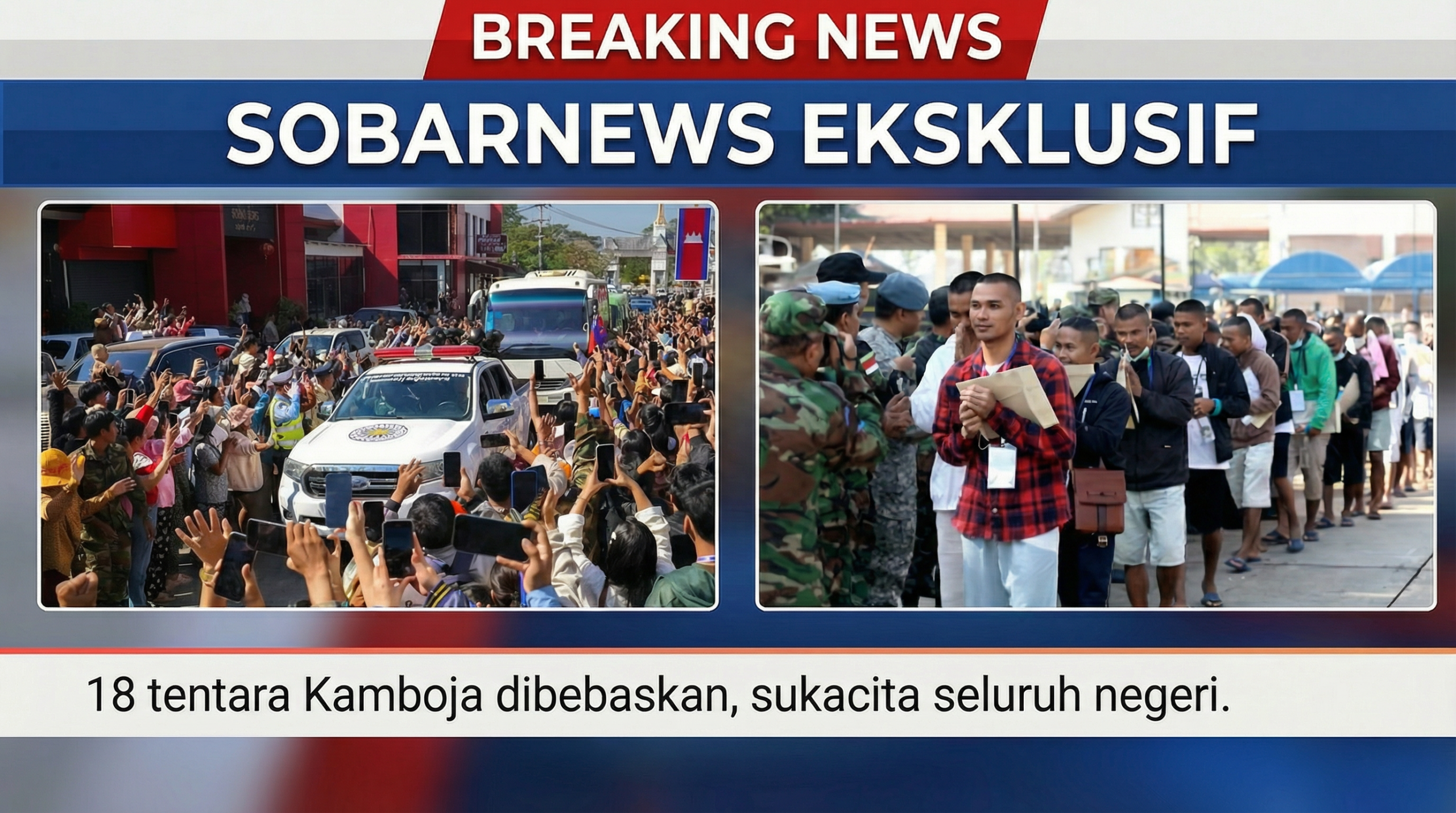 Sukacita Warga Kamboja Sambut Pembebasan 18 Tentara yang Hilang
