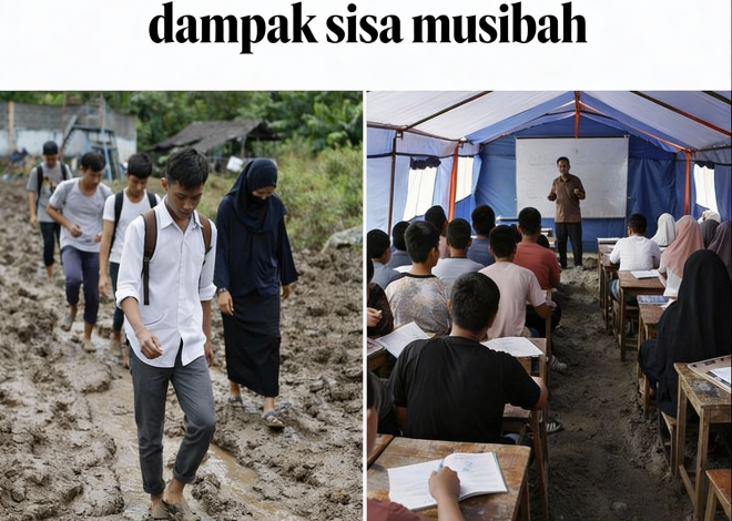Tanpa Seragam, Siswa SMA di Pidie Jaya Sekolah Lewati Lumpur dan Belajar di Tenda