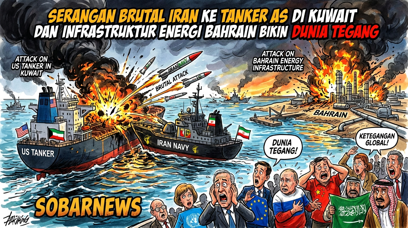 Serangan Brutal Iran ke Tanker AS di Kuwait dan Infrastruktur Energi Bahrain Bikin Dunia Tegang